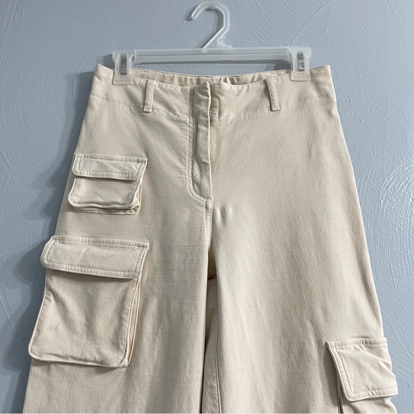 Aritzia Wilfred Modern Cargo wide leg pants Beige carpenter High Rise utility - Picture 4 of 13